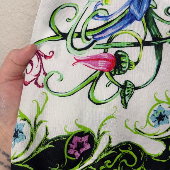 Versace Jeans Couture Garden Baroque Print Shirt White Multi Size 4 Signature - Picture 8 of 16